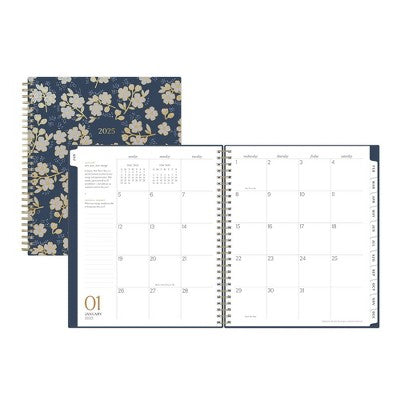 Marie Kondo for Blue Sky 2025 Monthly Planner 10.14"x8.15" Wirebound Hana Navy: Adult Agenda, Stationery, Tabs