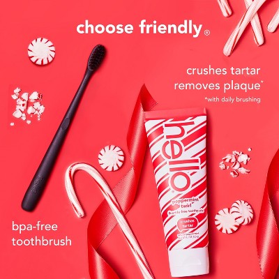 hello Holiday Home for the Holidays Fluoride-Free Toothpaste and Aluminum Free Deodorant Travel Toiletry Bag Kit - 5pc