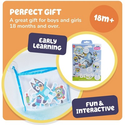 Bluey Tomy Toomies Bath Puzzle with Net Storage Bag - 8pc