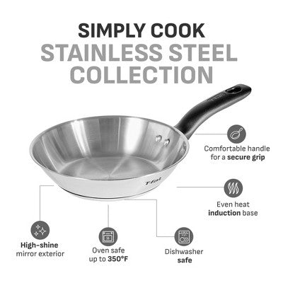 T-Fal Simply Cook 2pc (8.5" and 11") Stainless Steel Fry Pan Set