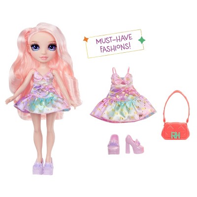 Rainbow High My Fashion Style Bella, Pink 11" Fashion Doll with Statement Outfit, Stylish Handbag: Articulated Creativity Doll, Wavy Pink Hair