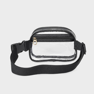 Essential Belt Crossbody Bag - Universal Thread Clear/Black: TPU Shell, Adjustable Strap, Crossbody Style, Solid Pattern
