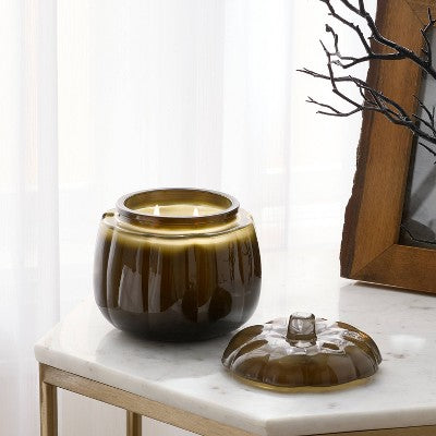 2 Wick Large Glass Fall Pumpkin Candle Heirloom Pumpkin Jar - Threshold: Fall