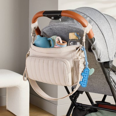 Stroller Organizer with Strap Solid Shoulder Diaper Bag - Tan - Cloud Island