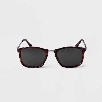 Men's Tortoise Shell Square Combo Sunglasses - Goodfellow & Co Brown