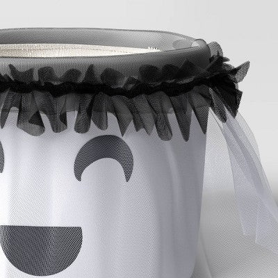 Halloween Light Up Plush Ghost Round Polyester Trick or Treat Pail - Hyde and EEK! Boutique