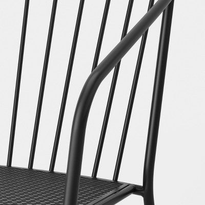 Wire Back Outdoor Patio Dining Stacking Chair Black - Room Essentials (LOCAL PICKUP ONLY)