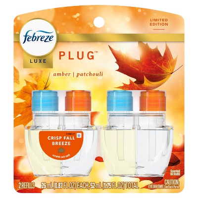 Febreze Luxe Plug Dual Refill Air Freshener - Crisp Fall Breeze - 1.75 fl oz/2ct
