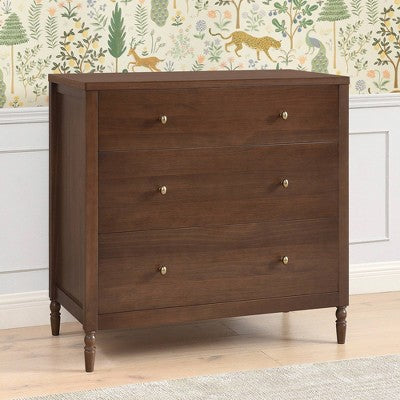 Delta Children Serena 3 Drawer Dresser with Changing Top - Teak Brown (LOCAL PICKUP ONLY)