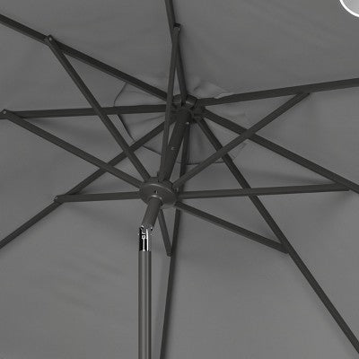 Venice 11Ft Round Crank Umbrella - PAT8110 - Grey - Safavieh (LOCAL PICKUP ONLY)