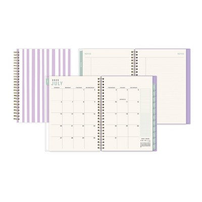 Blue Sky Brook Gossen Planner Notes 5.875"x8.625" Weekly/Monthly Wirebound 12 Month Purple Striped Undated