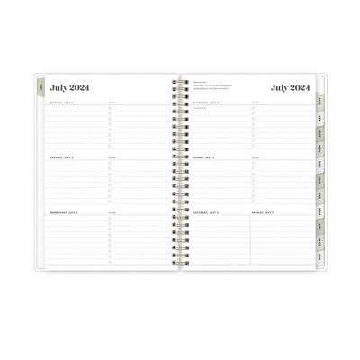 The Everygirl X Day Designer 2024-25 Weekly/Monthly Planner with Notes 8.625"x5.875" Wirebound Frosted PP Floral Olive: Student Day Planner