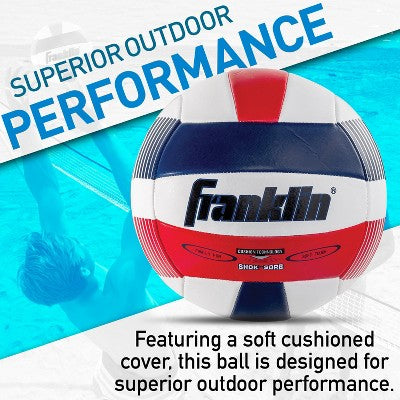Franklin Sports Super Soft Spike Volleyball - Red/White/Blue: Rubber Bladder,