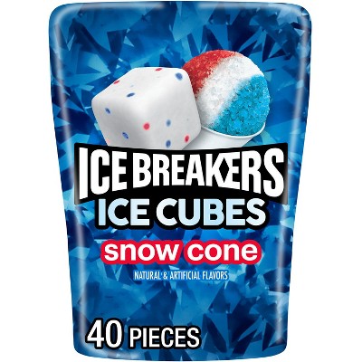 Ice Breakers Ice Cubes Snow Cone Flavored Sugar Free Chewing Gum - 3.24oz