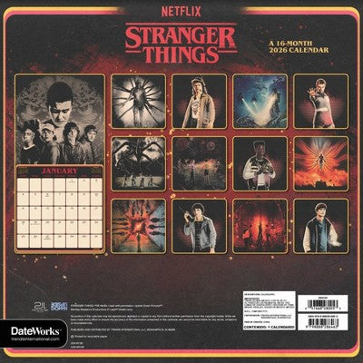 DateWorks 12"x12" 2026 Stranger Things Wall Calendar