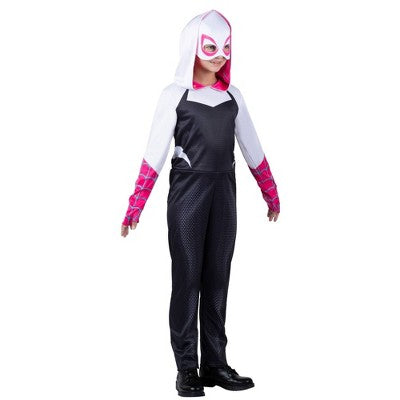 Kids' Marvel Ghost-Spider Gwen Halloween Costume Jumpsuit with Mask: SIZE S