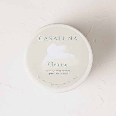 2-Wick Ceramic Jar Candle with Lid Cleanse 15oz - Casaluna