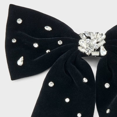 Gemstone Hair Bow Barrette - A New Day Black