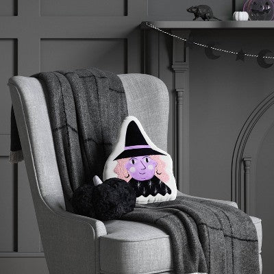 14.75"x11" Witch Novelty Shaped Throw Pillow - Hyde and EEK! Boutique