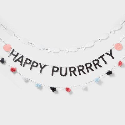 Cat Birthday Party Banner - Spritz