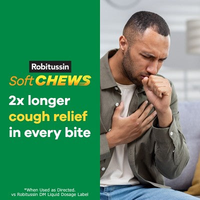 Robitussin Long Lasting Cough Cooling Soft Chews - Berry - 20ct
