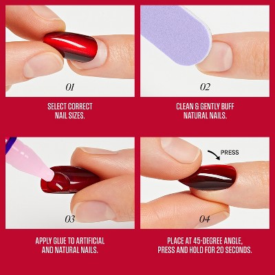 KISS Nails Salon Press-On Fake Nails - Short Almond - In The Air - 25ct