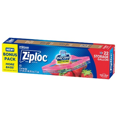 Ziploc Storage Gallon Bags with Grip 'n Seal Technology - 22ct