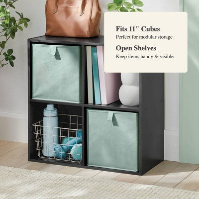 11" 4 Cube Organizer Black - Brightroom (LOCAL PICKUP ONLY)
