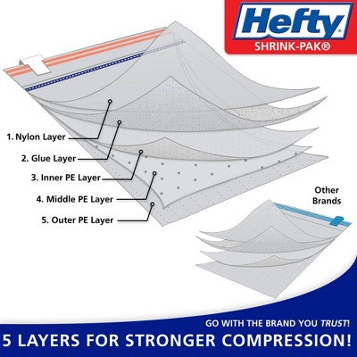 Hefty Shrink-Pak Bag Mix Pak Gray