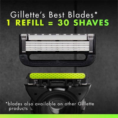 GilletteLabs Limited Black Men's 5 Blade Reusable Razor Handle with Refill and Case