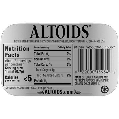 Altoids Wintergreen Breath Mint Candies - 1.76oz