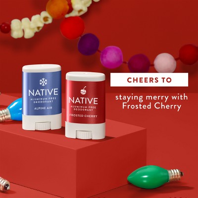 Native Holiday Limited Edition Aluminum-Free Mini Deodorant - Travel Size - Alpine Air - 0.35oz: Invisible Solid, Normal Skin