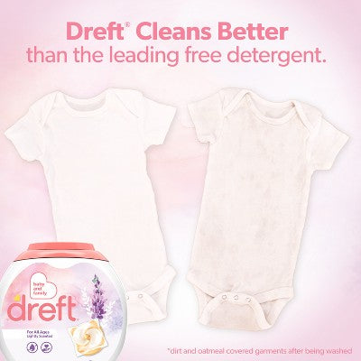 Dreft Lightly Scented HE Compatible Laundry Detergent Soap Pacs - 45ct