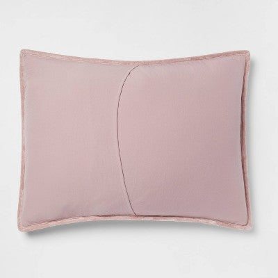 Standard Luxe Diamond Stitch Velvet Quilt Sham Mauve - Threshold: OEKO-TEX Certified, Polyester, Machine Washable