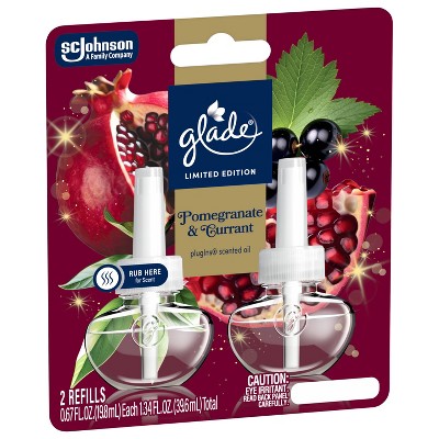 Glade PlugIns Scented Oil Air Freshener Refills - Pomegranate & Currant - 1.34oz/2ct