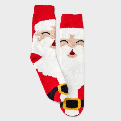 Men's Santa Cozy Crew Socks with Gift Card Holder - Wondershop Red/Tan 6-12