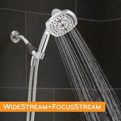 5" Contour 9 Spray WaterSense Hand Shower Chrome - Oxygenics: EPA Certified, 72" Hose, Multi-Setting Showerhead