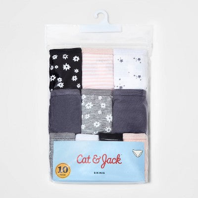 Girls' 10pk Cotton Bikini Underwear - Cat & Jack 16