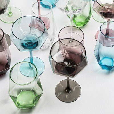 over&back 11 fl oz Facet Coupe Glass Smoke