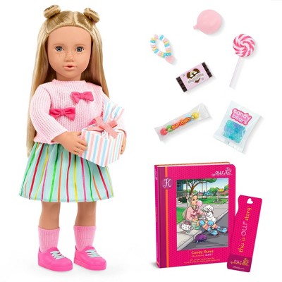 Our Generation Kat Poseable 18" Doll with Storybook & Candy Play Food Accessories