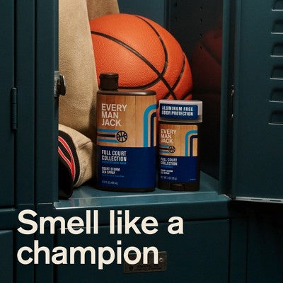 Every Man Jack Limited Edition Full Court Collection Aluminum-Free Men's Deodorant -Court Storm Sea Spray - 3oz: Invisible Solid, Vegan