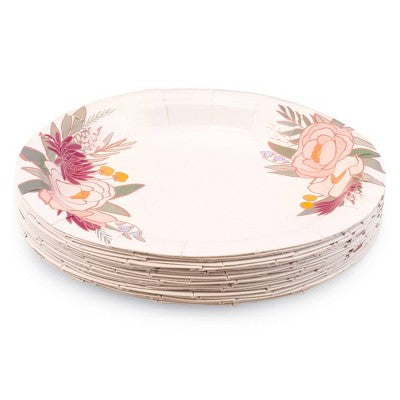 20ct 6.3" Rose Gold Floral Snack Plates