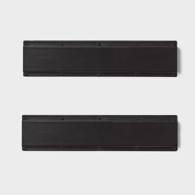 2pk Heavy Duty Rails - Brightroom: Wall Mounted Garage Storage, Black Steel Utility Rack, 90lb Capacity