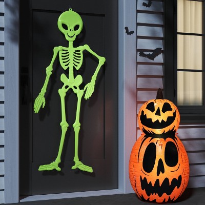 60" 3D Jointed Alien Skeleton Halloween Decorative Prop Green - Hyde and EEK! (LOCAL PICKUP ONLY)