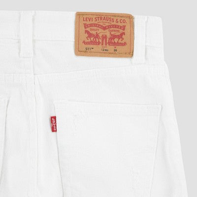 Levi's Boys' Unbasic Destructed 511 Jean Shorts - White 6