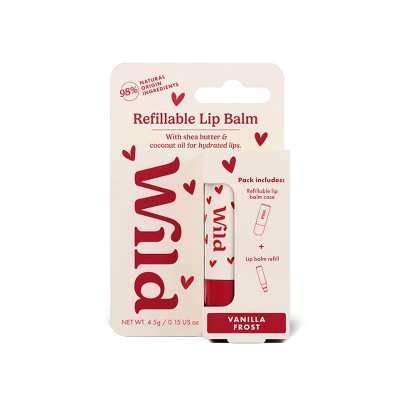 Wild Cosmetics Heart Case Lip Balm Starter Kit - Vanilla Frost - 0.15oz: Moisturizing, Clear, Lip Balm