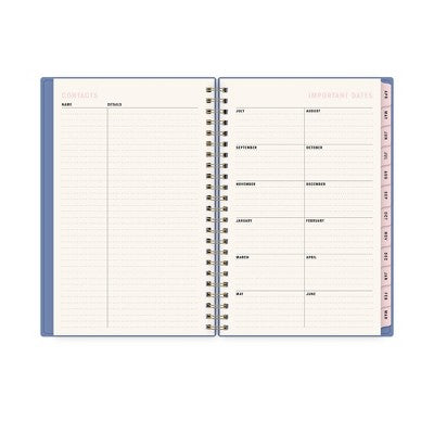 Blue Sky Brook Gossen Planner with Pocket 5"x8" Weekly/Monthly Wirebound (15 Month) Flower Flow Undated