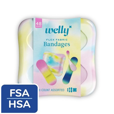Welly Kid's Flex Fabric Bandages - Colorwash Tie Dye - 48ct