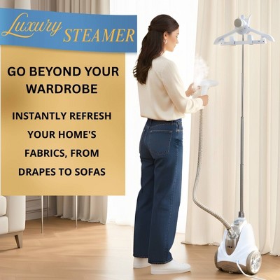 True & Tidy Luxury 10-Setting Upright Garment Steamer with Intelligent Automatic Shut-Off System Champagne (LOCAL PICKUP ONLY)