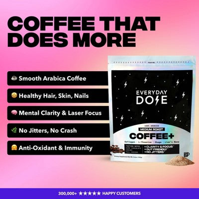 Everyday Dose Medium Roast Mushroom Coffee + 100% Arabica Functional Instant Coffee - 4.4oz